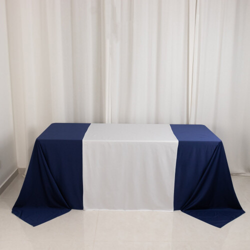 White Polyester Table Runner 36 x 72 in