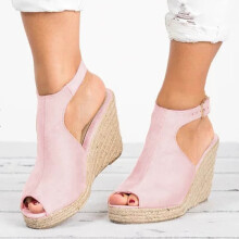 Liquidação de Verão! Sandálias Anabela Femininas Itsun, Cor Rosa, Tamanho 7 EUA, Confortáveis e Modernas para o Verão. Sandálias Casuais de