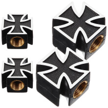 Valve Covers Copper Cross Style 4Pcs 0.8In