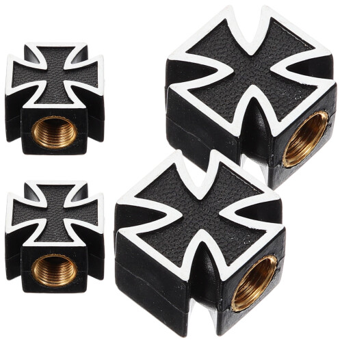Valve Covers Copper Cross Style 4Pcs 0.8In
