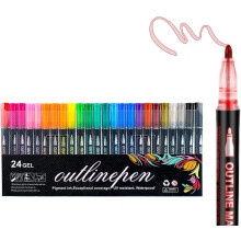 Dreamy Sparkle Dual-Line Contour Pen, Dreamy Sparkle Dual Pen, Outline Pen, 24Colors For Art and DIY(wwx)