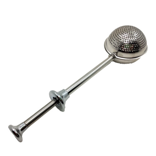 Udtrækkelig tekugle-infuser i rustfrit stål, bladseparator, køkkentilbehør (sølv)