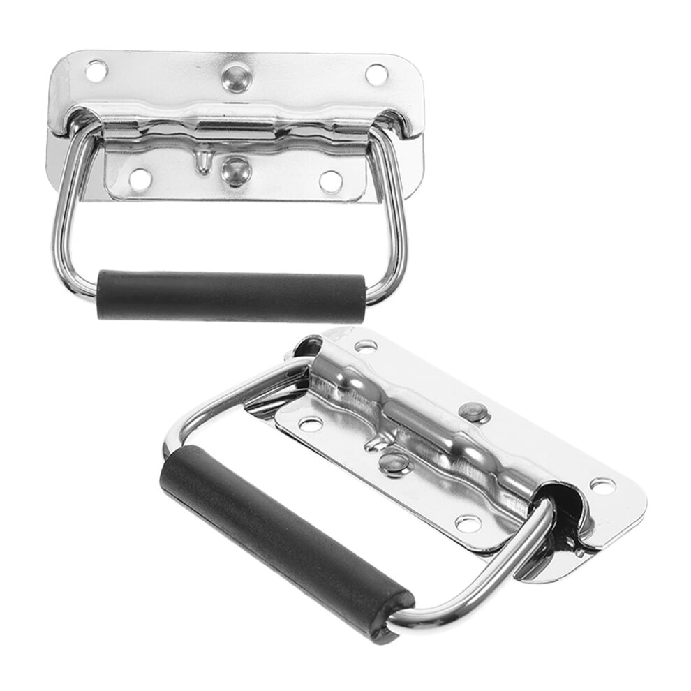 2Pcs Heavy Duty Toolbox Handles Spring Loaded Handles Metal Handles With Rubber Grip For Chest Case Toolbox 9450273867519