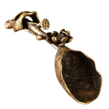 Brass Teaspoon with Lotus Design 13cm
