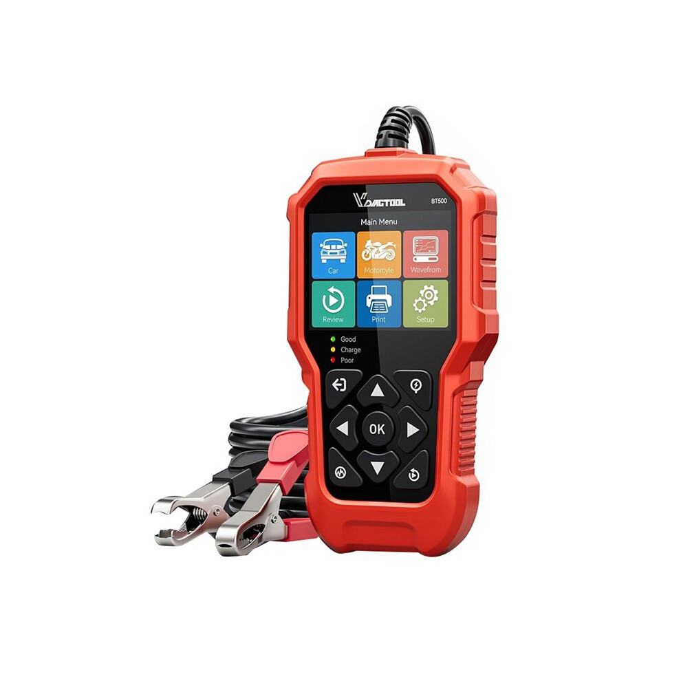 Vdiagtool Car Battery Tester 6V 12V 24V Vdiagtool Bt500, 5-3000 Cca Battery Load Tester, Alternator Tester 6031515016563