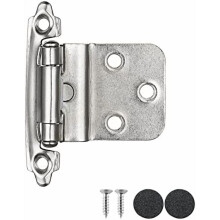 3/8" innfelte skaphengsler, satengnikkel, 30-pakning (15 par), innfelt montering, selvlukkende, med støtfanger – CH201-SN-P30