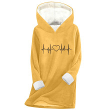 Hættetrøjer til kvinder Hyggelig pullover Langærmet top med rund hals Blødt overtøj Afslappet Varm Efterår Vinter Loungewear Plusstørrelser
