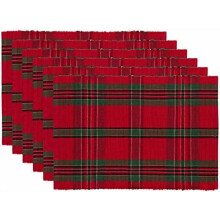 Red and Green Cotton Tablecloth 60x84 in