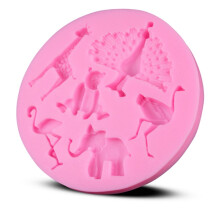 1 moule à fondant en silicone rose en forme d'animal pour la fabrication de chocolat et la décoration de gâteaux 23 x 23 x 1 cm