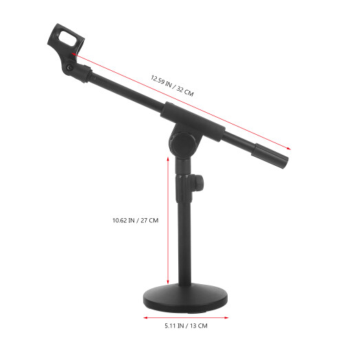 FRCOLOR Adjustable Desktop Mic Stand with Base Adjustable Table Mic Stand Microphone Stand 1