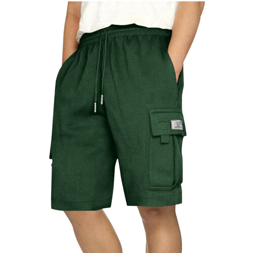 Ανδρικό Σορτς Casual Casual Μονόχρωμο Παντελόνι με Κορδόνι στη Μέση, Αθλητικό Σορτς