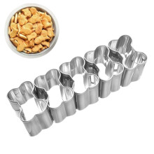 Gullfiskkjeks-kakeutstikkerform, minifiskeformer med 5 hulrom, non-stick rustfritt stål, kompatibel med hjemmebakst