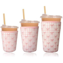 Isolierte Neoprenhülle für Eiskaffeebecher, wiederverwendbar