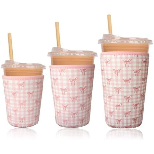 Isolierte Neoprenhülle für Eiskaffeebecher, wiederverwendbar