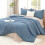 Comforter Set, Lightweight Solid Bedding Comforter Set, Fluffy Down Alternative Bed Set, Dark Grayish Blue, Twin XL 1