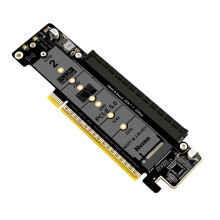 Carte Adaptateur D'Extension PCIe X16 Vers X8+X4+X4 avec D'Entrée M.2 NVMex2, Compatible SSD 2280/2260/2242/2230