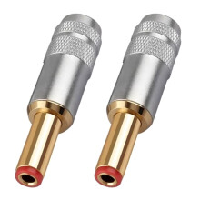 Power Connector 10A 5.5x2.1mm 5.5x2.5mm  Plug Soldering Wire Charging Plugs  Male Metal Black Red Alloy Shell A