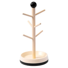 Epeiushome Rotatable Nordic Solid Wood Cup Holder Tea Cup Water Cup Hanger Household Storage Rack Key Rack B
