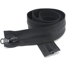 2 ks 5# Pryskyřičné oboustranné zipy, 150 cm, bílé a černé – vhodné pro šití, kabáty, tašky, kutilské opravy