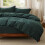 Queen Duvet Cover Set Forest Green 4-Piece Prewashed 1