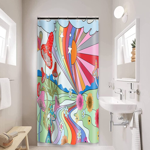 Narrow Shower Curtain 36x72in Water-Resistant Polyester