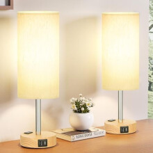 Touch Dimmable Bedside Lamp with USB-A/C & Outlet