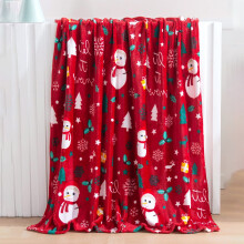 Christmas Throw Blanket | Red Snowflake Snowman Christmas Fleece Blanket | Soft, Plush, Warm Winter Cabin Throw, 27.5x39.3inch(F)