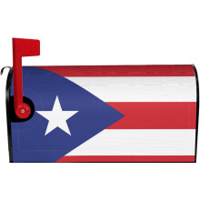 Clúdach Bosca Poist Bratach Phórtó Ríce, Fillteán Maighnéadach Uiscedhíonach do Bhosca Poist Caighdeánach 21"x18" – Maisiúcháin Gairdín