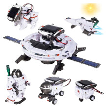 Zestaw 6 w 1: Kosmiczny robot solarny dla chłopców w wieku 8+ lat, zabawki edukacyjne i konstrukcyjne