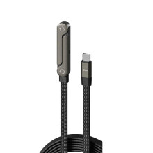 240W Hidden Holder Charger Cable with Stand, Fast Charging Foldable Phone Holder Data Cable for Gaming Office Travel