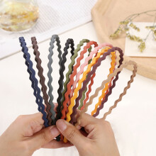 Gewelltes Haarband für Damen, gewelltes Haarband in Bonbonfarben, 180 dehnbar, modisches Haarband, mattiert, minimalistisch, für Sportmode