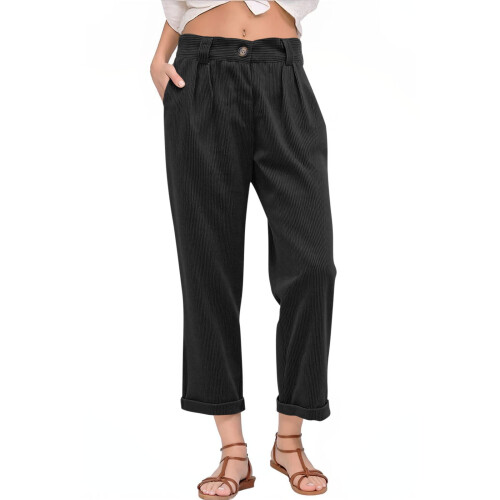 Damen-Cargohose mit elastischem Bund und mehreren 1