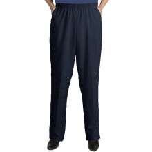 Women's Plus Size Elastic Waist Pull-On Shaped Fit Dress Pants with Pockets - Navy - 26W