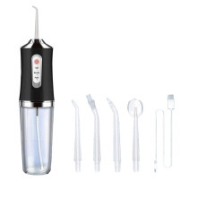 Cordless Water Flosser, 3 Modes, 4 Nozzles, Rechargeable, IPX7 Waterproof, Suitable for Travel and Home Use (Black).