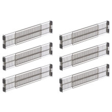 Drawer Divider Adjustable Length From Kitchen Storage, Organiser, Plastic, Clear,6pcs