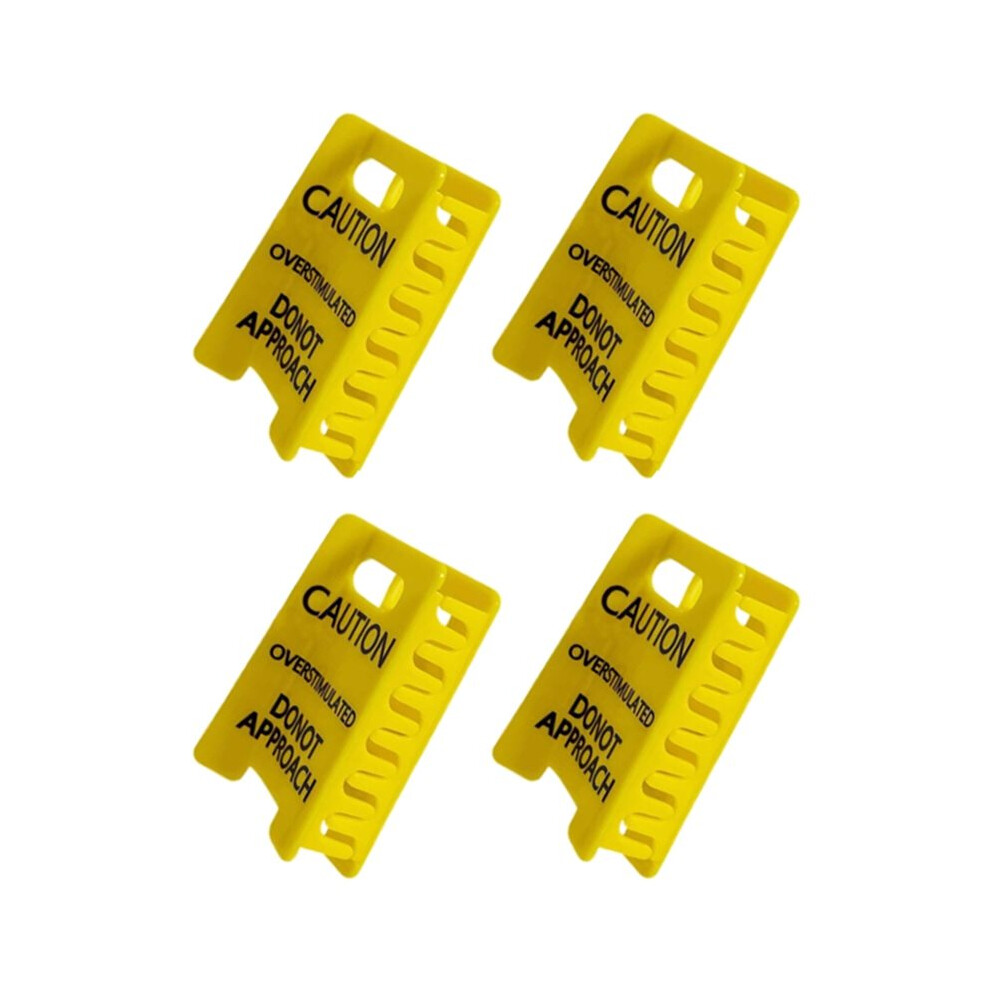 Unisex Black/Yellow Caution Overstimulated Hair Claw Clip Stimulating Warning Hair Clip Fashionable Hair Accessories For Men And Women 4Pcs