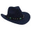 Γυναικείο καπέλο boho cowboy σε μπλε σκούρο χρώμα 1
