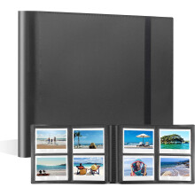 Fotoalbum med 160 lommer, kompatibelt med Fujifilm Instax Wide300, 600, Now, Now OneStep2, OneStep+ og POP Lab-kameraer (svart)