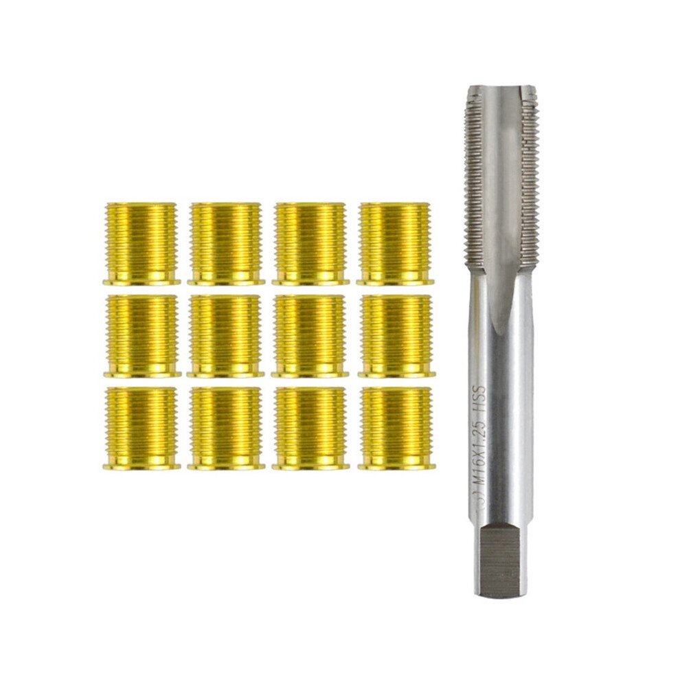 13 Pcs Thread Repair Kit, M14x1.25 Inserts And M16x1.25 Tap Rethreading Set Thread Repair Tool Kit 6031515081967