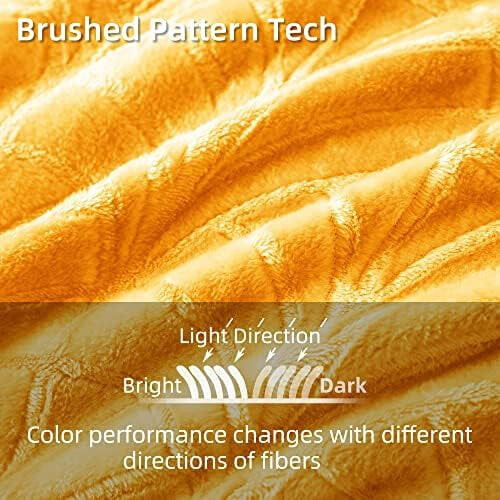 Fleece Throw Blanket Queen Size Vintage Pattern Lemon Yellow 1