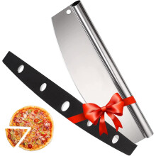 14 tommer pizzaskærer i rustfrit stål med låg