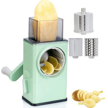 New Rotary Vegatble Grater Manual Mandoline Slicer with 3 Drum Blades Kitchen Vegetable Slicer Grater Cutter