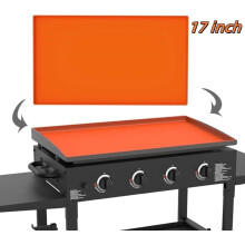 Silicone Griddle Cover Mat for Blackstone Grill, 17" Full Wrap-Around, Food-Grade, Orange
