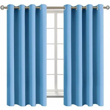 Room Darkening Curtains 63 Inches Long - Grommet Thermal Insulated Drapes Window Treatment Curtains for Bedroom, 2 Panels, 52 x 63 Inch, Sky Blue