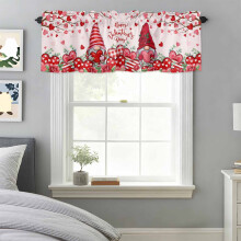 Gnome Flower Leaf Valance 42x18in Rod Pocket