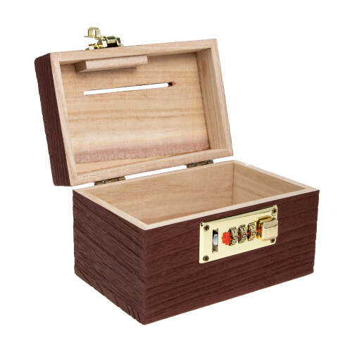 OUNONA Retro Money Saving Box Wooden Multi 1Pack