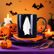 YingYouFu Ghost Themed Cup, Halloween Party Drinkware for Daily Use, Festive Dishwasher Safe Mug, Home Kitchen Accessory, A