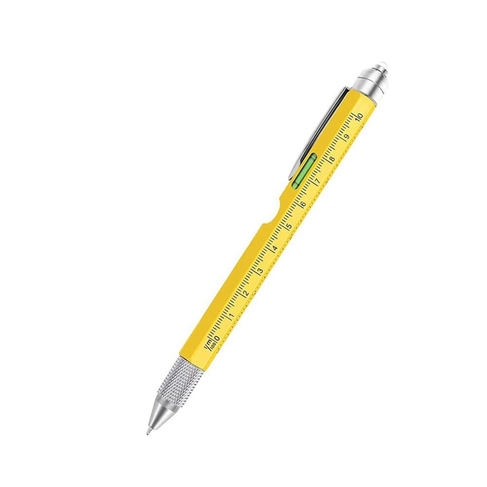 9-In-1 Multitool Pen With Led Light - Ideal Christmas Gifts For Men, Cool Gadgets For Diyers Yellow 4713464840780