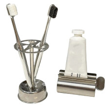 Stainless Steel Toothbrush and Toothpaste Stand - Home Storage Organizer for Bathroom and Kitchen