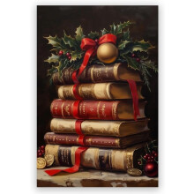 Weihnachts-Leinwandbild im Volkskunststil, 40 x 60 cm
